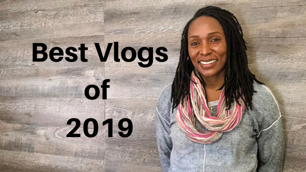 Nina standing beside title of vlog, Best Vlogs of 2019